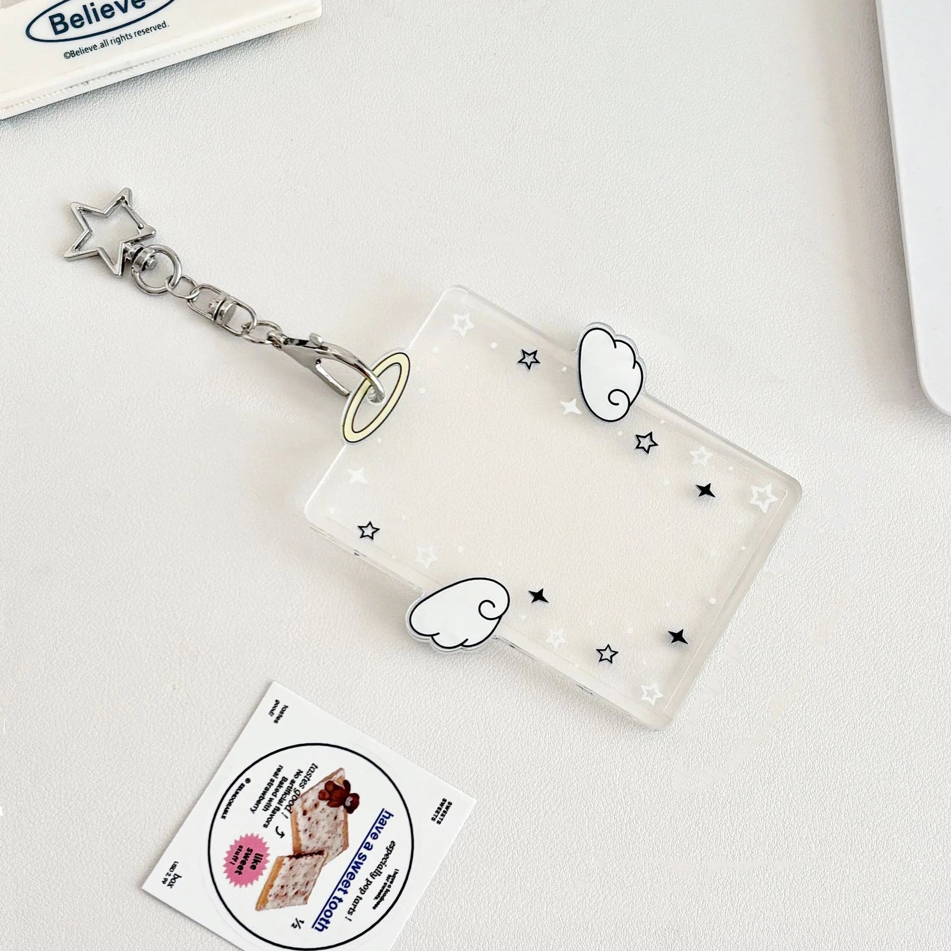 Kpop Card Holder Keychain Sleeve Clear Acrylic Badge ID Holder Idols K-pop Album Binder Photo Frame