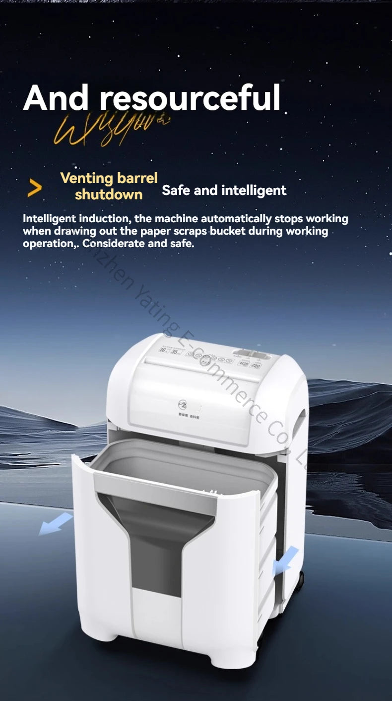25L 4435 Office Electric Shredder for Shredding Paper Particles Book Nails Cards Confidential Specific Document Shredder Level 5