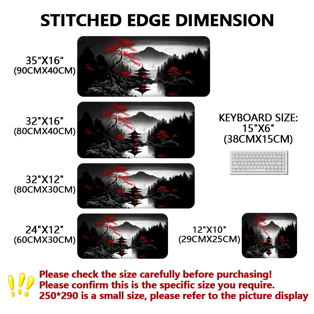 Sakura Scenery Mouse Pad Large Anti-Slip Rubber Gaming MousePad Durable Thick Seam Edge Suitable for Office and Gaming Desk Mats