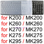 Keyboard Cover for Logitech K200 K260 K270 K275 K295 MK200 MK260 MK270 MK275 MK295 Silicone Protector Skin Case Film Clear Black