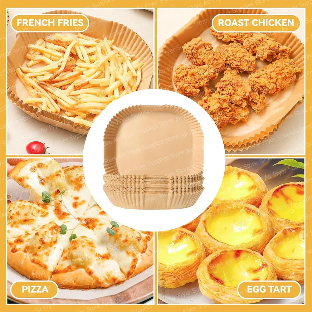 Air Fryer Baking Paper Square Air Fryer Parchment Paper Liners for Ninja/Cosori/Instant Pot 3-12L Airfryer Kitchen Accessories
