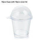 10Pcs Disposable Miniature Frappuccino Cup Home & Kitchen Ice Cream Cups Cover Lid Cake Decorating Plastic Baking Pastry Tools