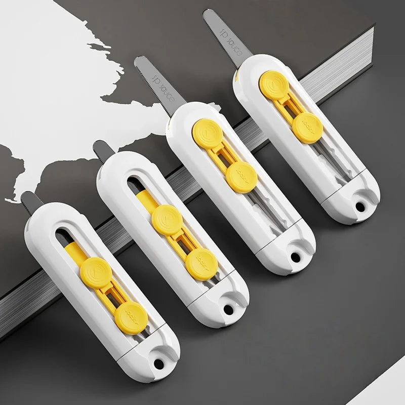 Portable Magnetic Utility Knife Mini Box Opener Letter Cutter Paper Cutting Tool Safety Retractable School Office Stationery