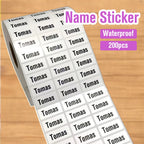 Name Tag Sticker Custom Kawaii Waterproof Adhesive Stationery Decals Personalize First Name Label for Children School Bottle