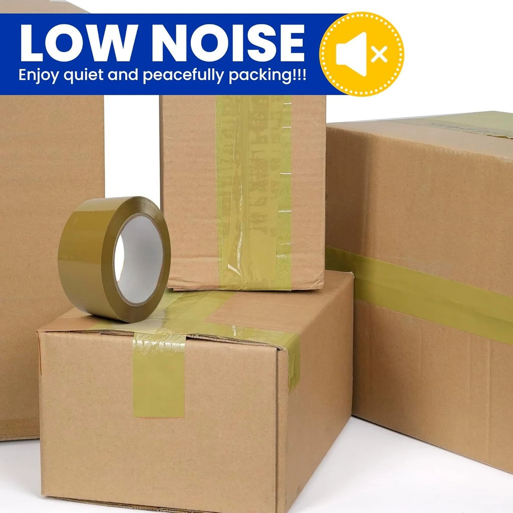 Low Noise Brown Packing Tape 72 Yards Extra Length,  Secure Sticky Brown Tape for Moving, Shipping, Sealing