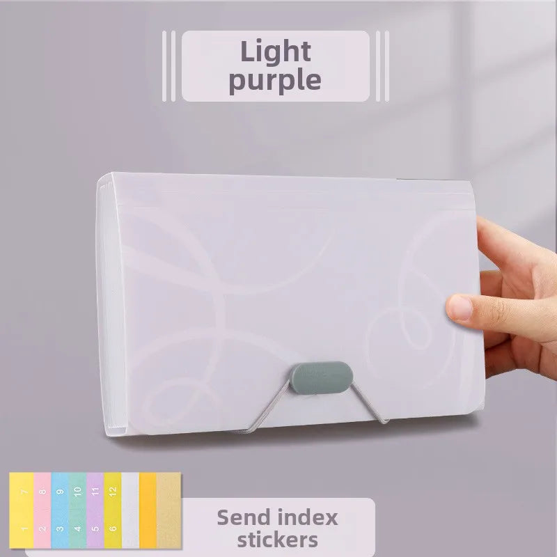 A6 Multi-layer 13 Grids Expanding Wallet File Folder Buckle Organ Bag Large Capacity School Office Data Storage Organizer Pouch