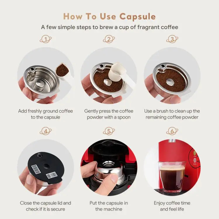 For Bosch Tassimo SUNY  HAPPY VIVY Refillable Coffee Filters Stainless Steel Coffee Capsule Pod Silicone Cover 60/180/200/220ml