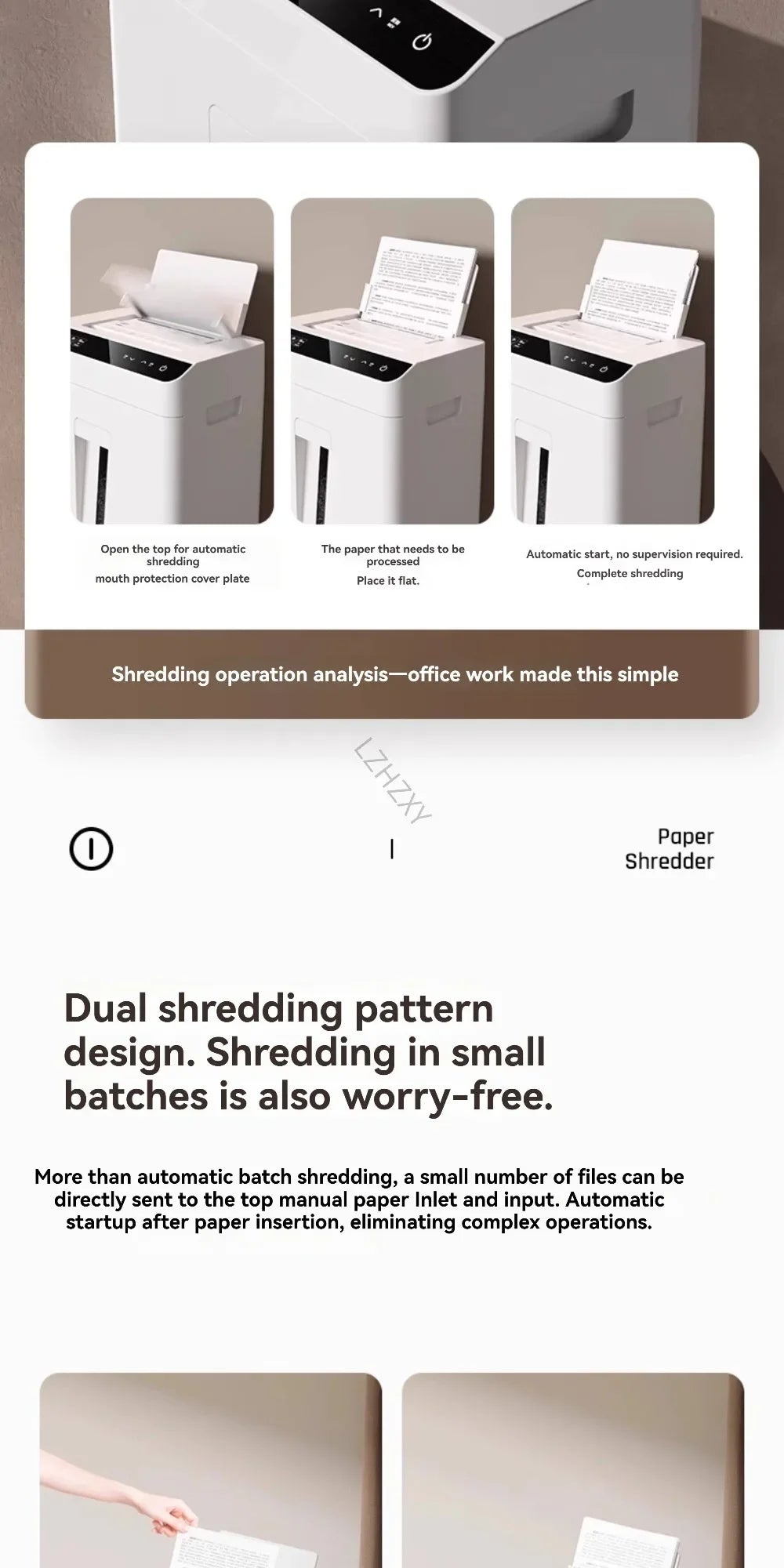 High-capacity Office Shredder with Five-level Security and Shredding Function It Can Shred Large Volumes of Documents and CDs