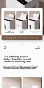 High-capacity Office Shredder with Five-level Security and Shredding Function It Can Shred Large Volumes of Documents and CDs