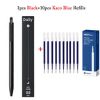 KACO Gel Pens Press Signature Pen Stationery Metal Pen Clip 0.5mm Black Ink Quicking Drying Large Capacity 800M Smooth Writing