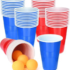 Cup Pong Game Set 22 Pcs 16 Oz Plastic Party Cups with 4 PCS Ping Pong Balls for Christmas New Year Gift  Gratuation Party