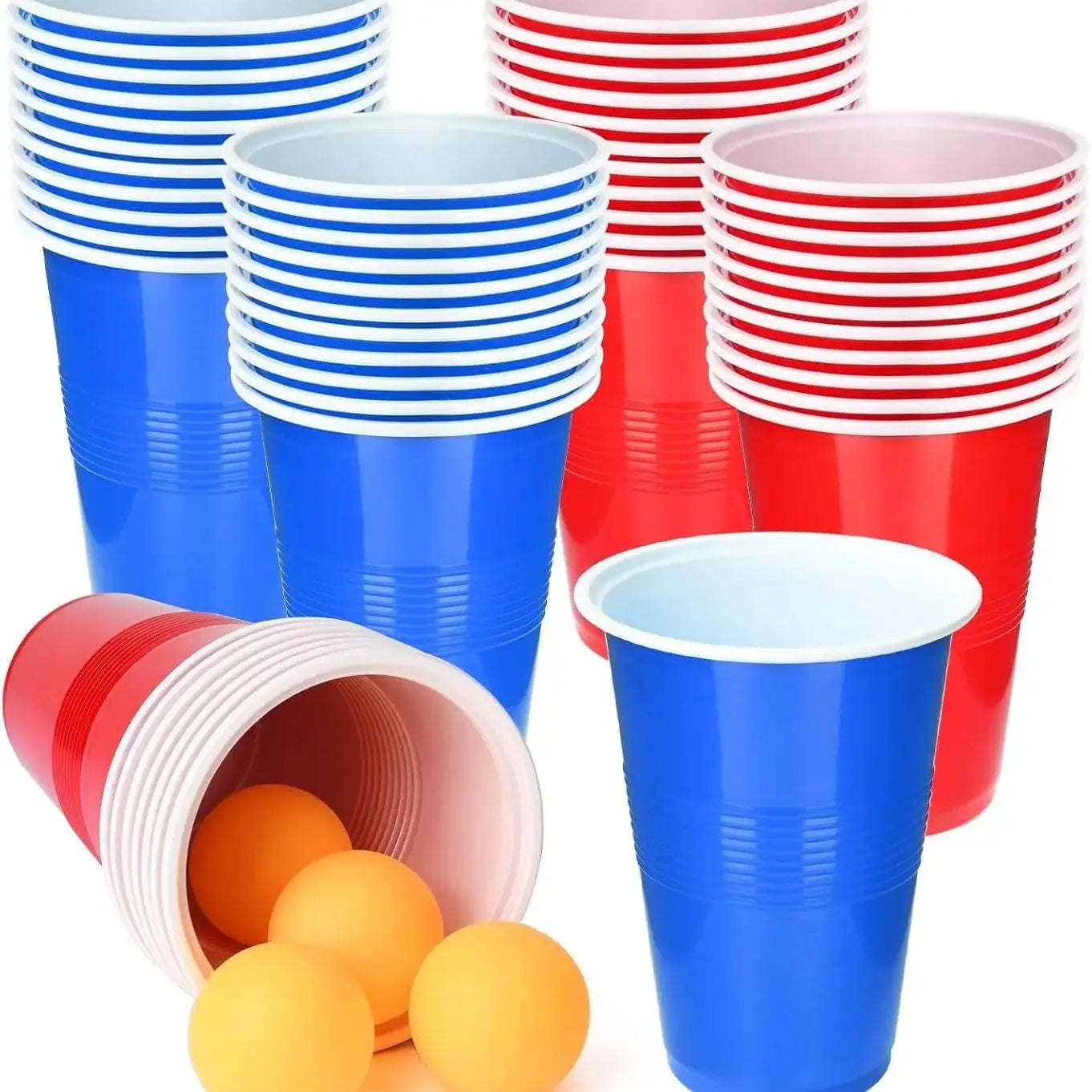 Cup Pong Game Set 22 Pcs 16 Oz Plastic Party Cups with 4 PCS Ping Pong Balls for Christmas New Year Gift  Gratuation Party