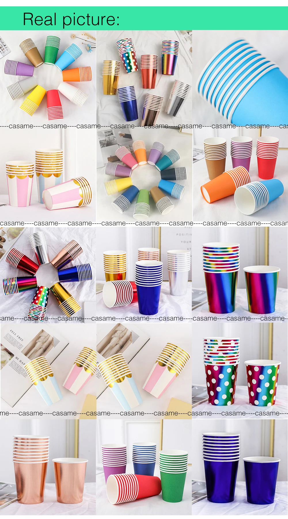 Pink Blue Stripe Dot Disposable Tableware Sets Paper Cups Plate Straws Fork Disposable Sets Wedding Birthday Party Decorations
