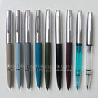 NEW Wingsung 601 Press Piston Fountain Pen Iridium EF/F Nib Steel Cap Vacumatic Resin Ink Pen School Stationery Office Supplies
