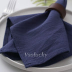 Cloth Napkin 40x40cm Washed Cotton Plain Washed Cotton Soft Rustic Table Napkin for Wedding Christmas Party Daily Family Meals