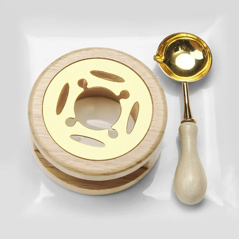 DIY Sealing Wax Spoon Bead Melting Heater Lacquer Furnace Solid Wood Stove Seal Supplies For Stamp Wax Stamp Craft Wedding Gifts