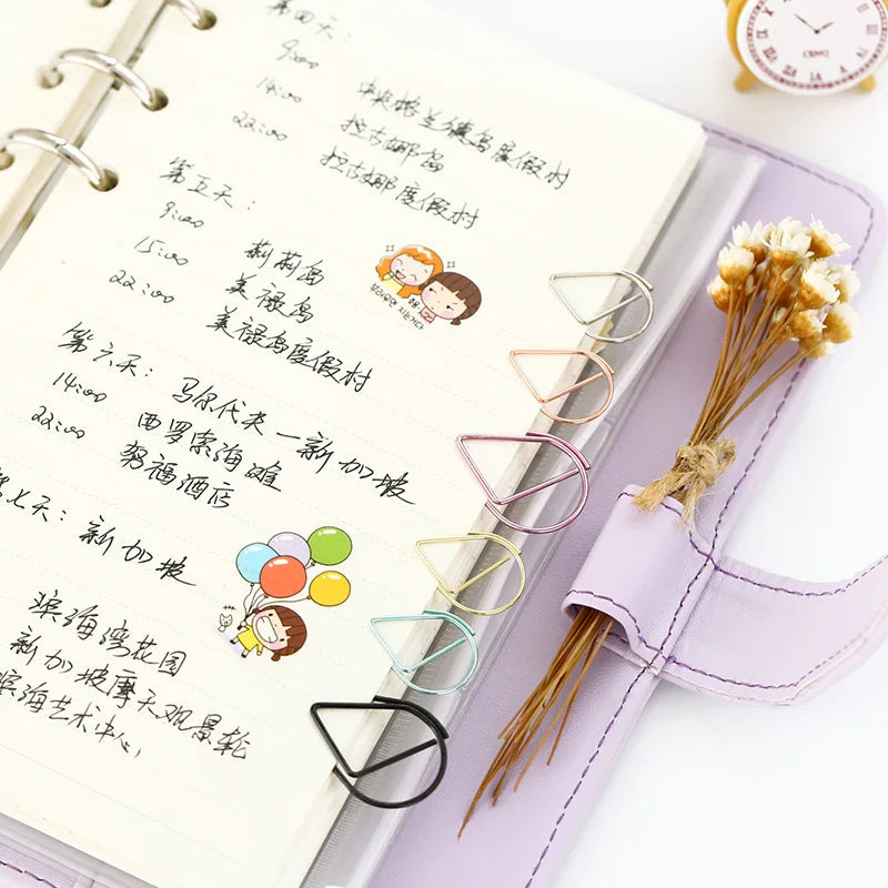 50PCS Adorable Metal Decorative Paper Clips Cute Note Diary and Binder Clips for Stationery Lovers HXZ03