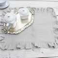 1 Pcs 100% Linen Napkins Wedding Dinner Solid Color Flounce Placemats Ruffle Edge Classical Custom Home Table Napkin