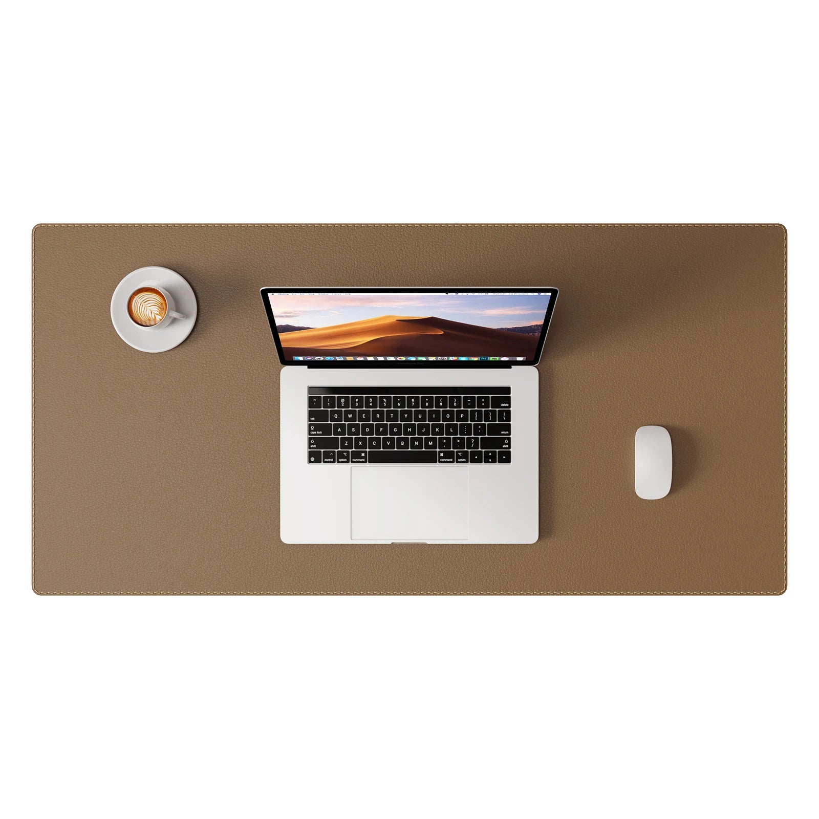 Desk Pad Protector, Mouse Pad, Office Desk Mat, Non-Slip with Stitched Edges PU Leather Desk Blotter for Office Home School