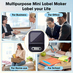 Portable Label Printer Mini Thermal Printe Self-adhesive Inkless 12-58mm Label For School/ Home/ Office/Supermarkets/ Warehouses