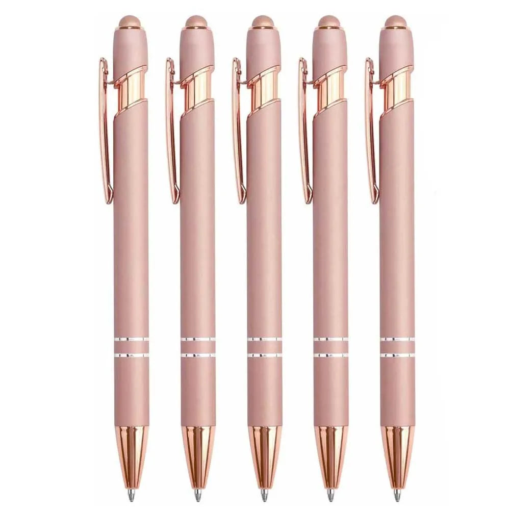 5-10Pieces Ballpoint Pen with Stylus Tip, Metal, 2 in 1 Stylus Ballpoint Pen 1.0 mm Black Ink  for Smartphone, Tablet