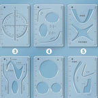 8pcs/set Multi functional geometric ruler, student drawing ruler, mathematical drawing design template