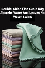 Fish Scale Microfiber Cleaning Cloth Lint Free No Trace Reusable Polishing Rag For Window Car Kitchen Mirror Glass