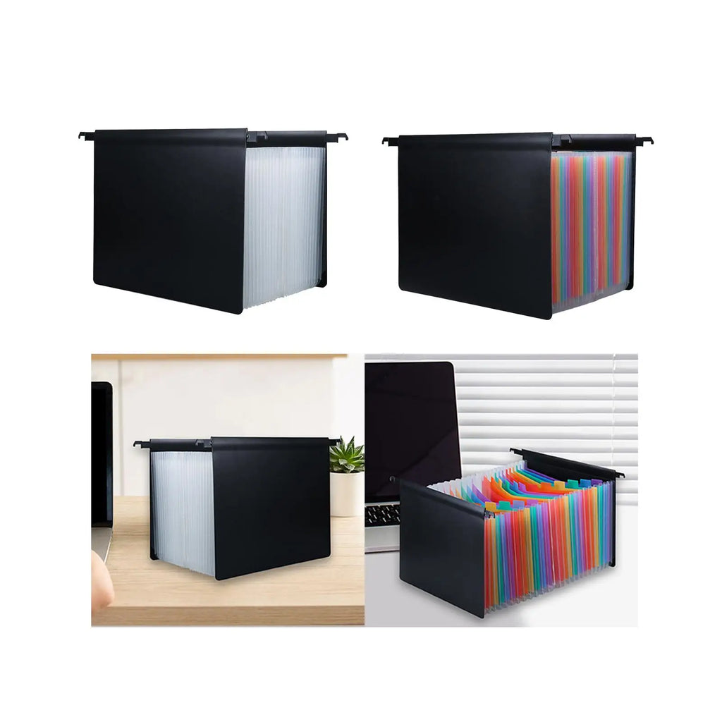 Expanding Hanging File Folder 25 Pocket Large Capacity with Tabs Accordion File Organizer for Receipts Envelopes Filing Cabinet