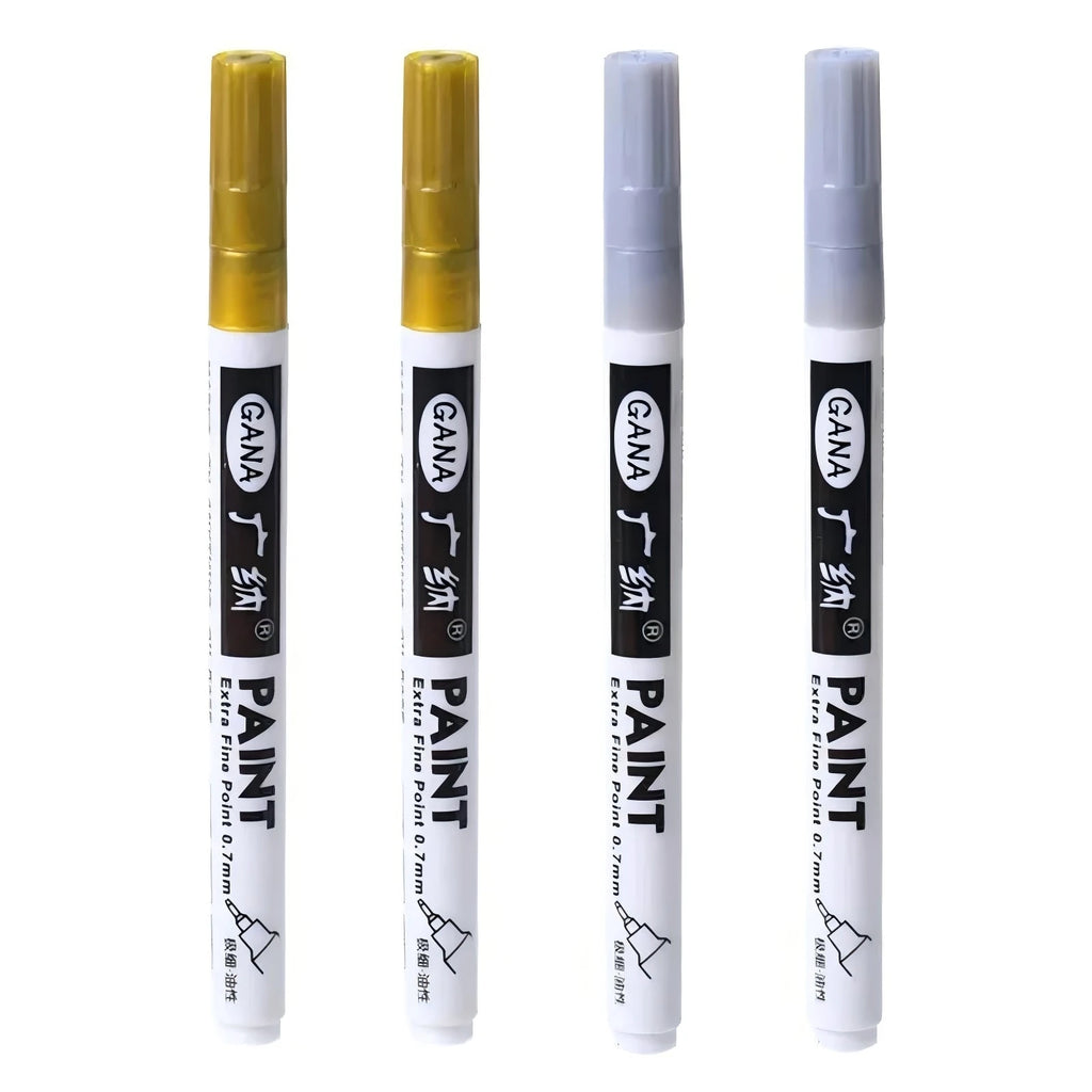 Fine tip permanent Paint Marker Pen DIY Paint Metallic Pen Permanent Gold SILVER Marker Touch Up,School Model Painting