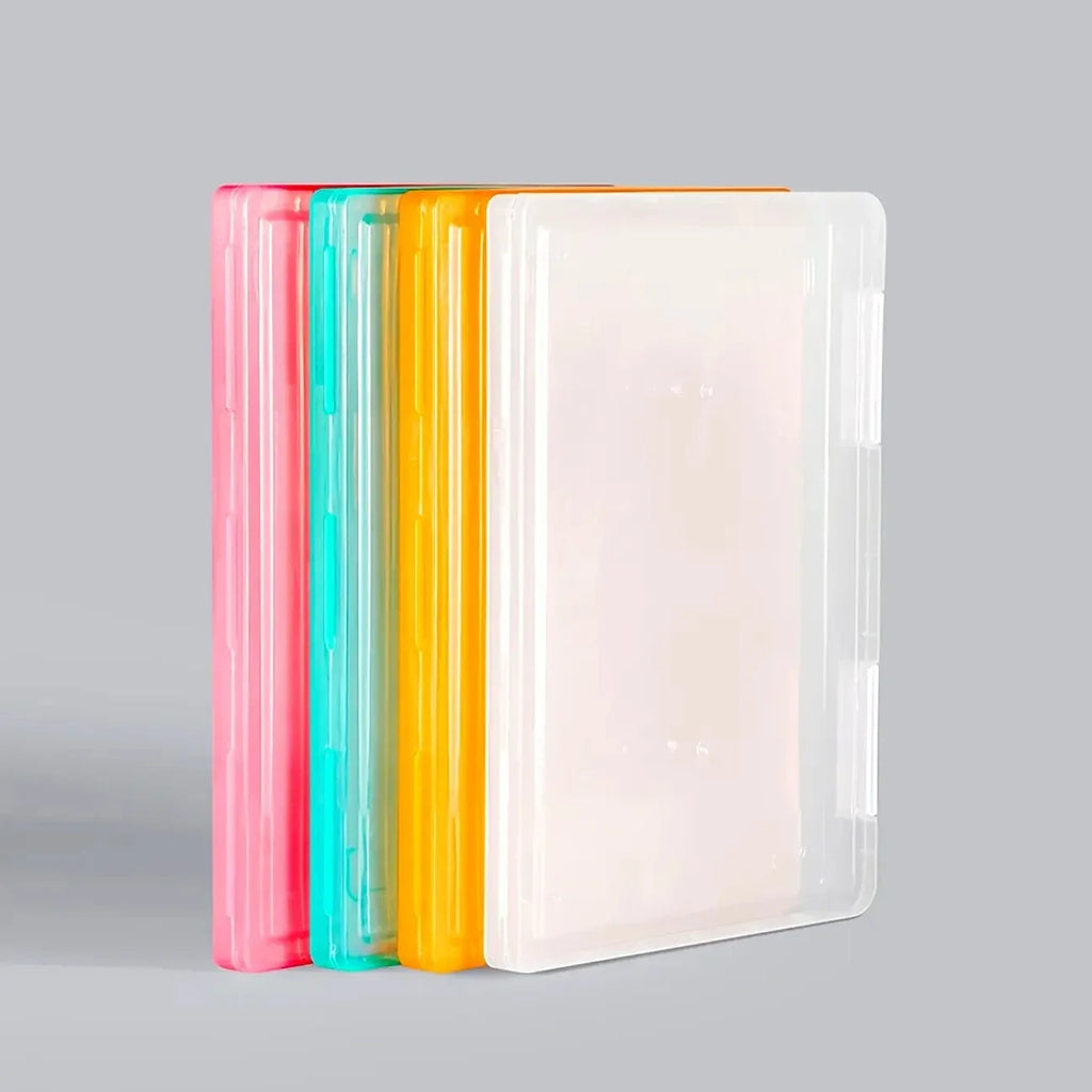 1pc Multi-layer Portable File Box Waterproof Contract Storage Box A4 Plastic PP File Box  Portable Transparent File Box