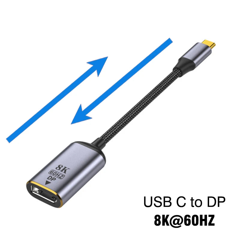 USB Type C To HDMI-Compatible 8K USB C to DP DisplayPort miniDP 4K VGA Adapter For Laptop MacBook TV Box PS5 Switch iPad Galaxy