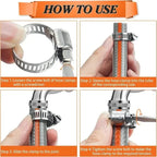 10-50pcs Hose Clips Pipe Clamps Stainless Steel Hoop Clamp Hose 304 Stainless Steel Automotive Pipes Clip Fixed Tools Wholesale
