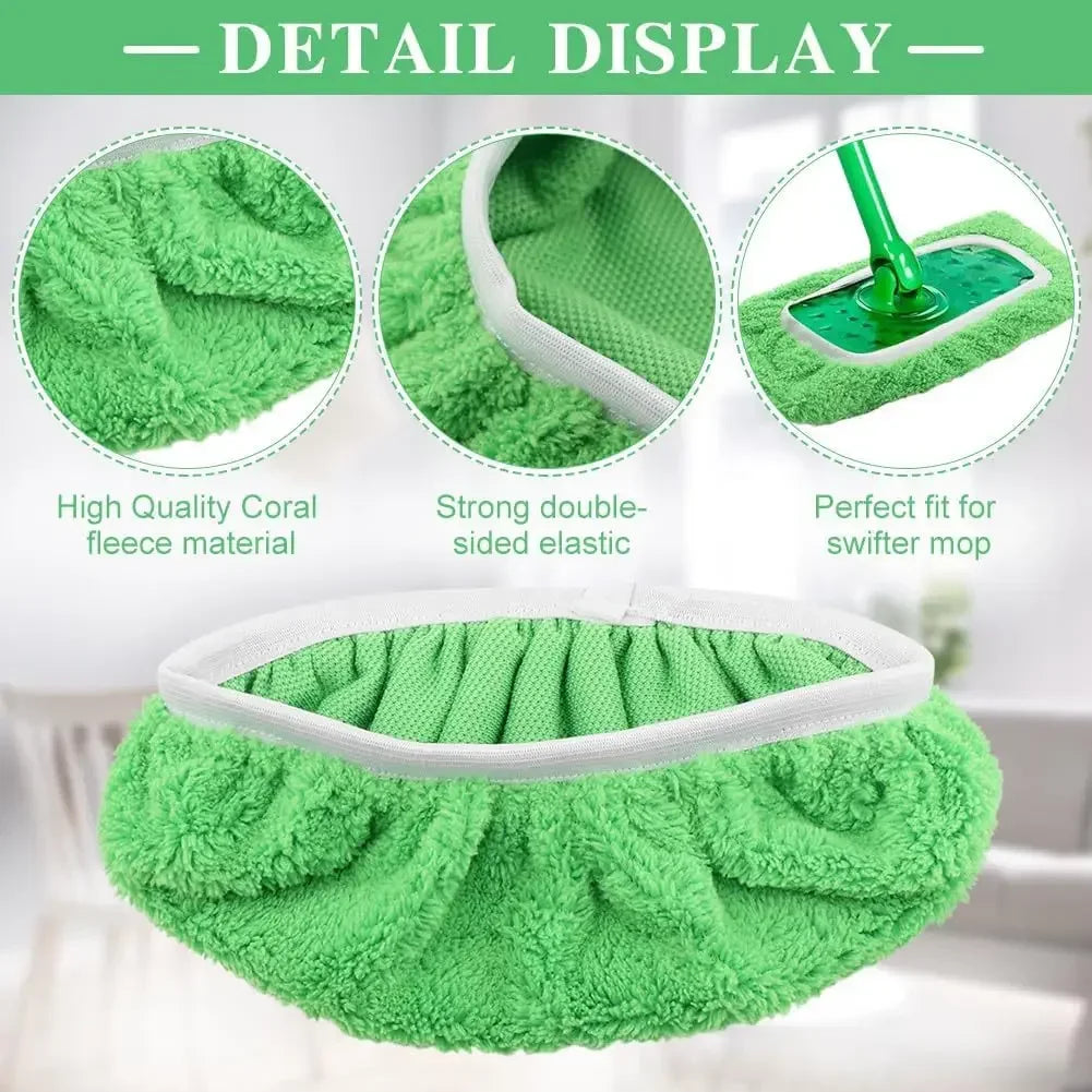 Kitchen Cleaning Accessories Flooring Cleaning Cloths Mop Head Replacement Washable Rag Towel Reusable Microfiber Mop Pads