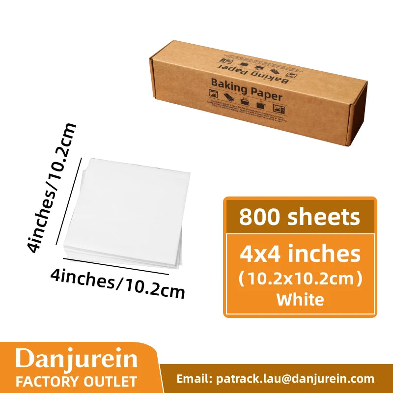 Parchment Paper Baking Paper Non-Stick Precut Square 4” to 12” Baking Sheets Oven Grilling Air Fryer Steaming Bread Cake Cookie