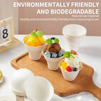 10Pcs Disposable Ice Cream Cup Dessert Cake Paper Cup Shaved Ice Yogurt Bowl Food Grade Tiramisu Dessert Pulp Cups