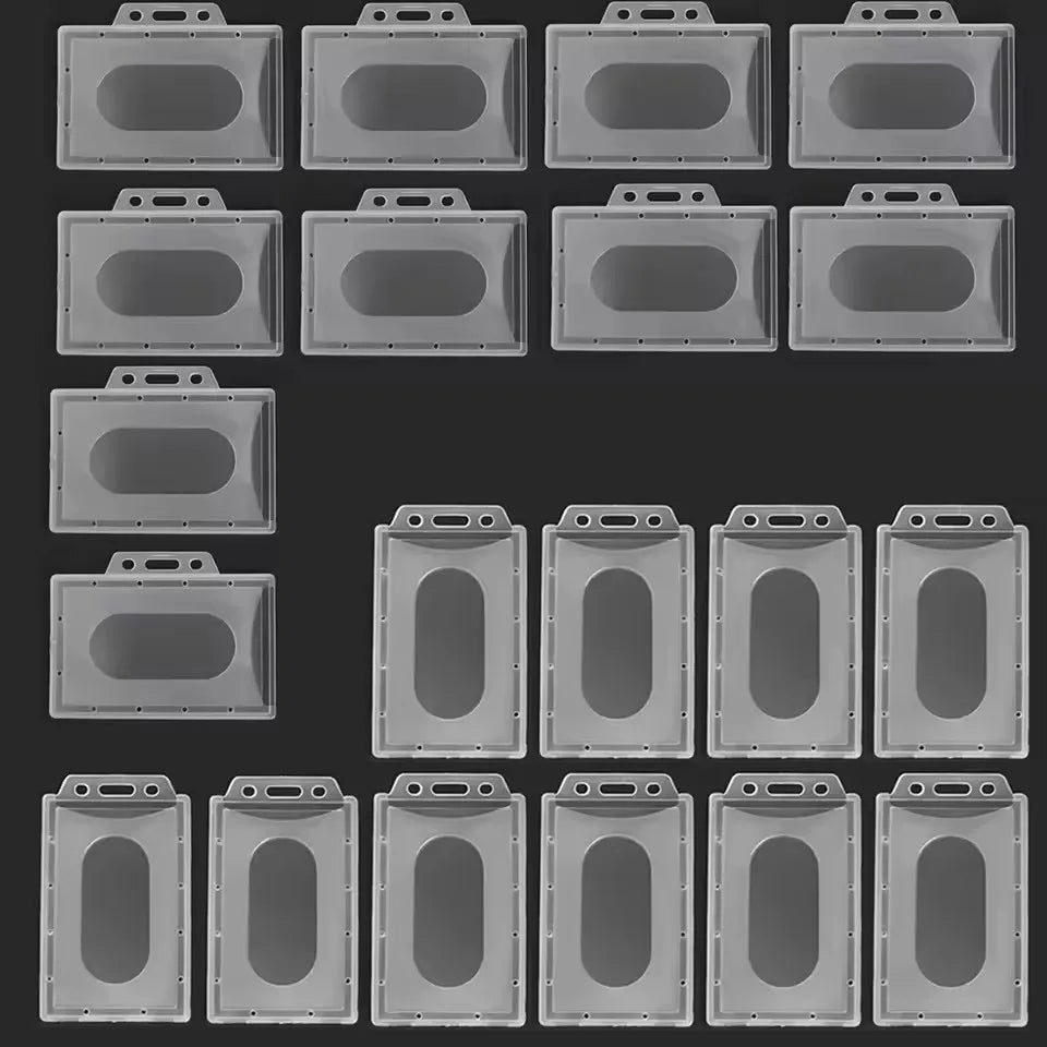 20/5/1PCS Waterproof Clear Plastic PVC ID Card Name Badge Holder Transparent Business Card Sleeve Cover for School Office