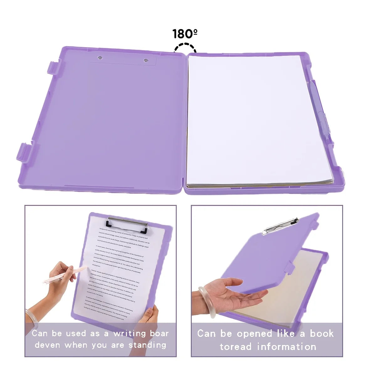 Portable A4 Nursing Clip File Plastic File Box Clipboard with Storage File Box Organizer Folder