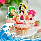 117 Pcs One Piece Party Supplies-One Piece Party Banner Balloons Cake Topper Plates Etc One Piece Birthday Party Decorations