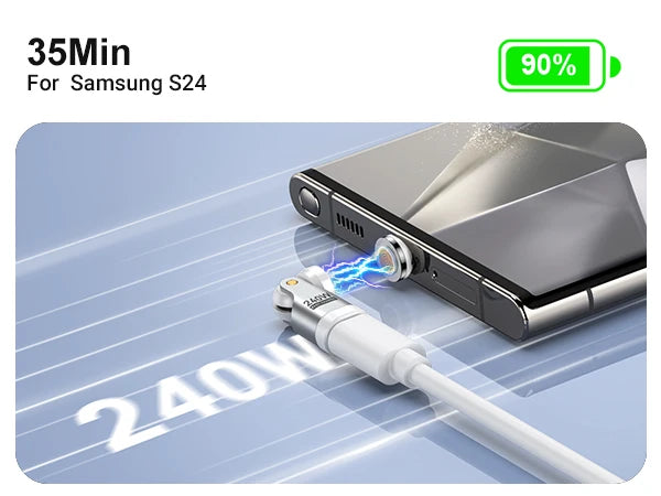 AUFU 3Pcs 9Pin Magnetic Type C Adapter 240W Fast Charging USB C To Type C Adapter OTG Connector For Samsung Xiaomi Lenovo Laptop