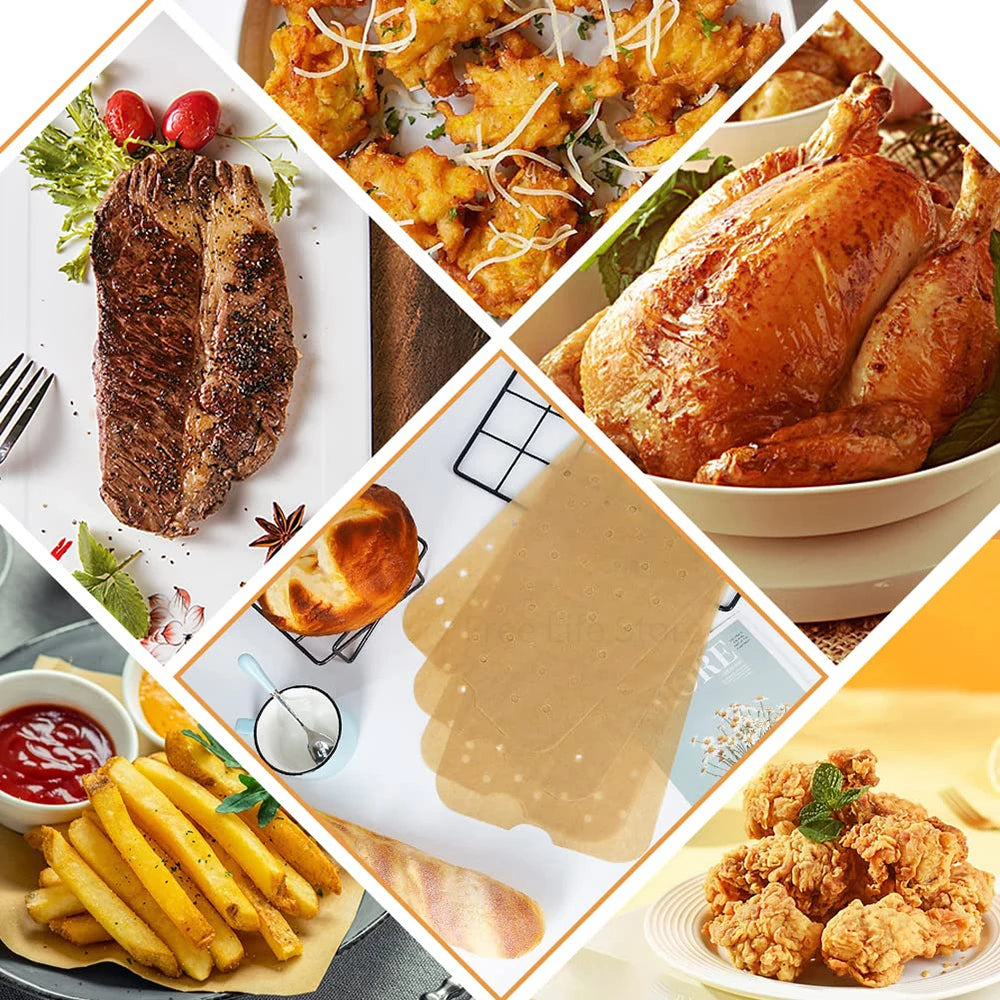 Air Fryer Parchment Paper for FG551 Ninja Foodi Smart XL 6-in-1 Indoor Grill Non-stick Perforated Airfryer Liner Baking Tools