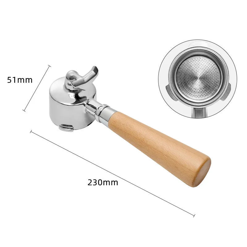 Double Spout 51mm Coffee Portafilter With 1 2 Cups Basket for Delonghi ECO680 ECO685