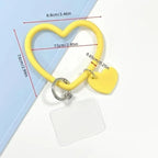 1Pc Silicone Heart Loop Cell Phone Hand XYu Wrist Strap With Key Chain Holder - Universal Mobile Straps For All Smartphones
