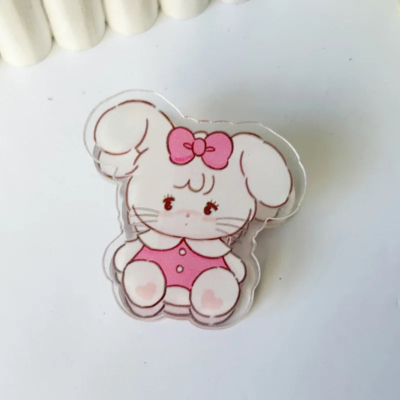 6 pieces Cute Cartoon Kitten Clip Acrylic Transparent Memo Paper Clip Journal Scrapbook Decorative Supplies School Stationery