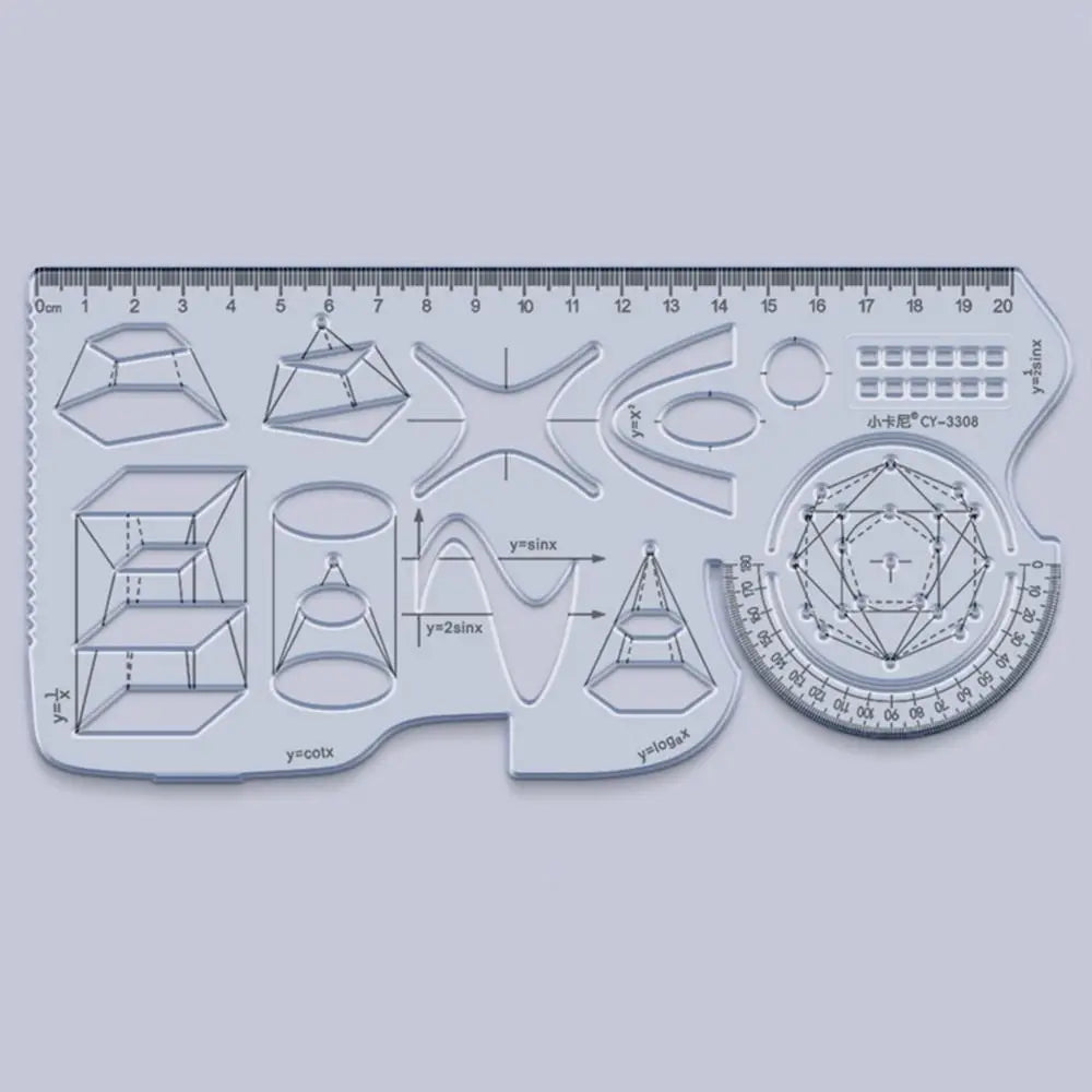 Rotary Multi-function Geometric Drawing Ruler Protractor Learning Measuring Tool Creative Stationery Gift School Office Supplies
