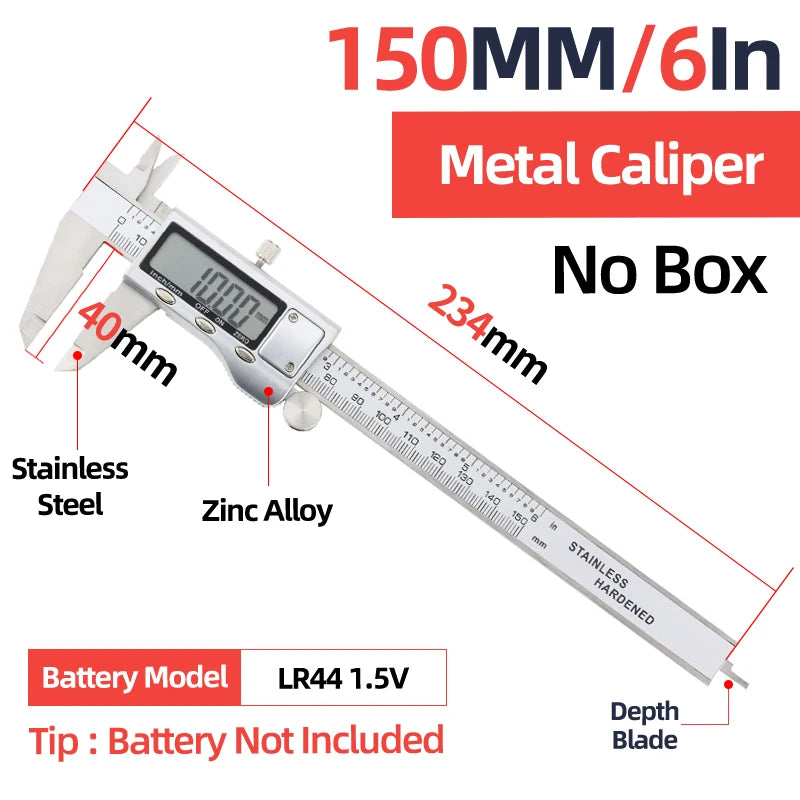 IP54 Calipers Stainless Steel Digital Pachymeter Caliber Measuring Tools Carpenter Tools Electronic Caliper Metal Vernier Ruler
