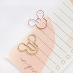 20pcs cartoon gold rose gold Paperclip on Book Paper Creative Paper Clips Students Stationery Office School Binding Supplies