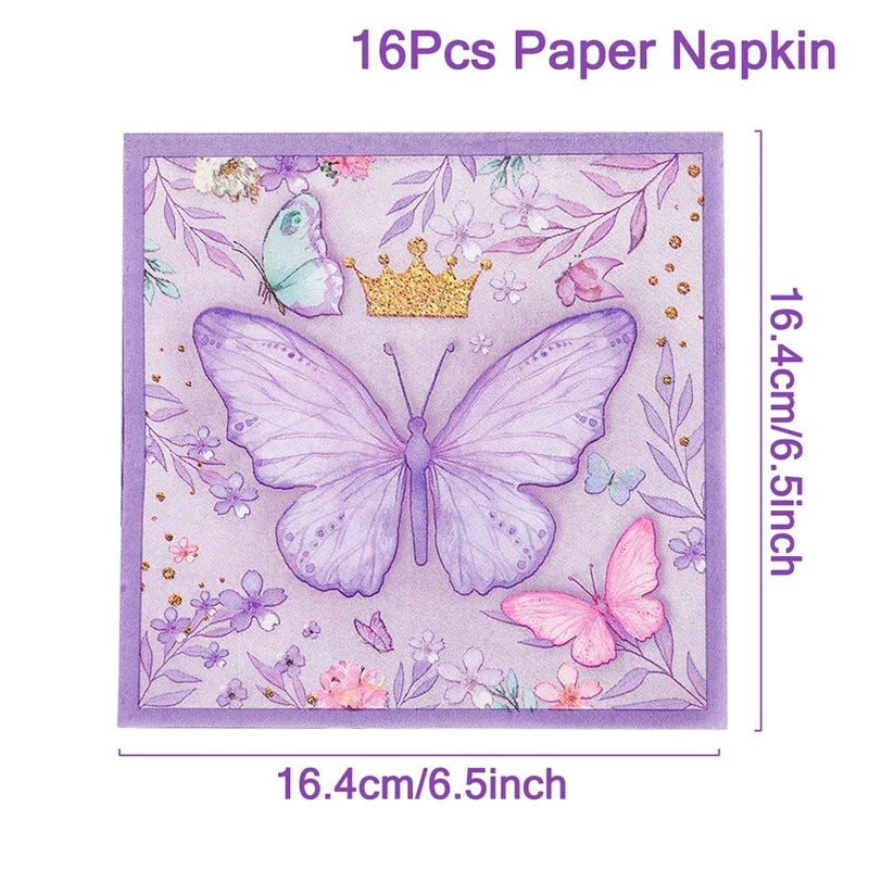 Butterfly Birthday Party Decoration  Butterfly Party Disposable Tableware Paper Cup Plate Birthday  Party