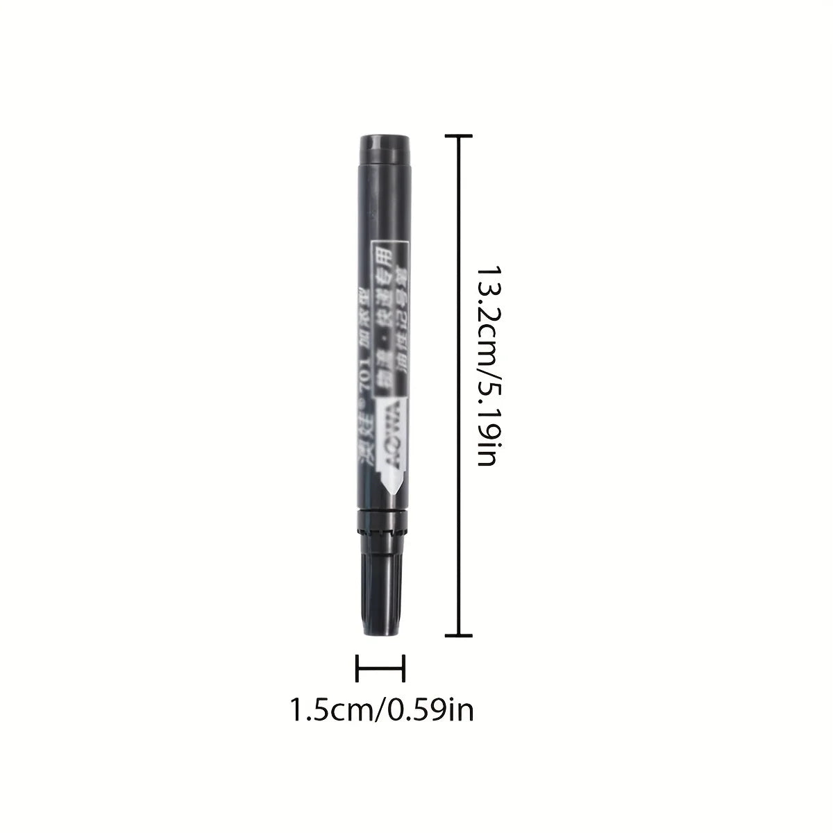 10pcs Black Waterproof Markers, Large Capacity Oil-Based Non-Fading Thick Tip Suitable for Logistics Multi-Purpose Use