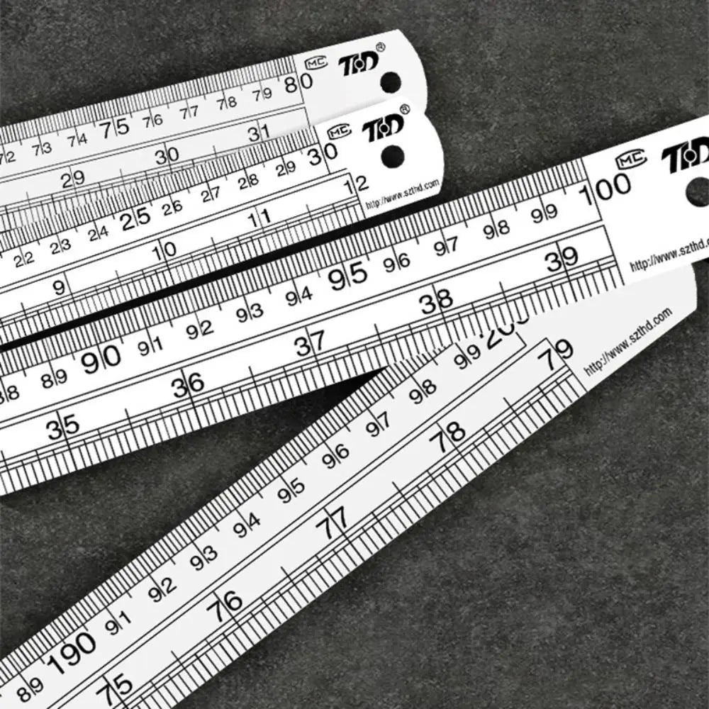15/20/30/40/50cm Stainless Steel Ruler Double Side Scale Stainless Steel Straight Ruler Thickening Engineer Grade Measuring Tool