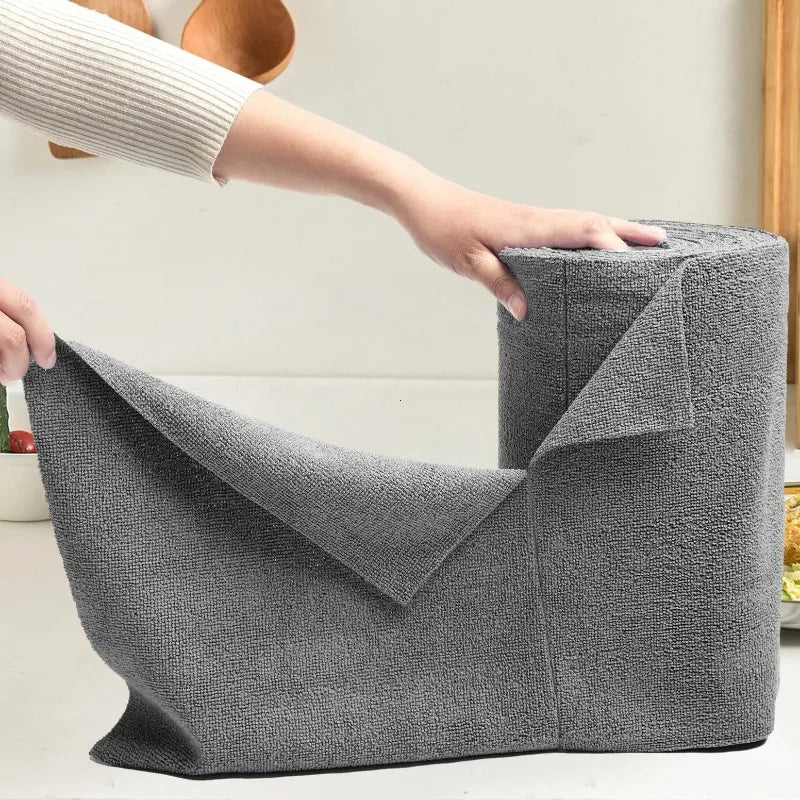 50 Sheetes/Roll Reusable Cleaning Wipe Household Kitchen Cloth Microfiber Towel Rolls Dish Rags Wash Paper Towel Replacement
